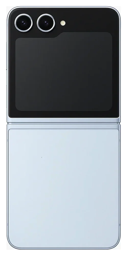 Samsung Galaxy Z Flip 6, geschlossen; Außenseite mit Cover-Display und Kameras