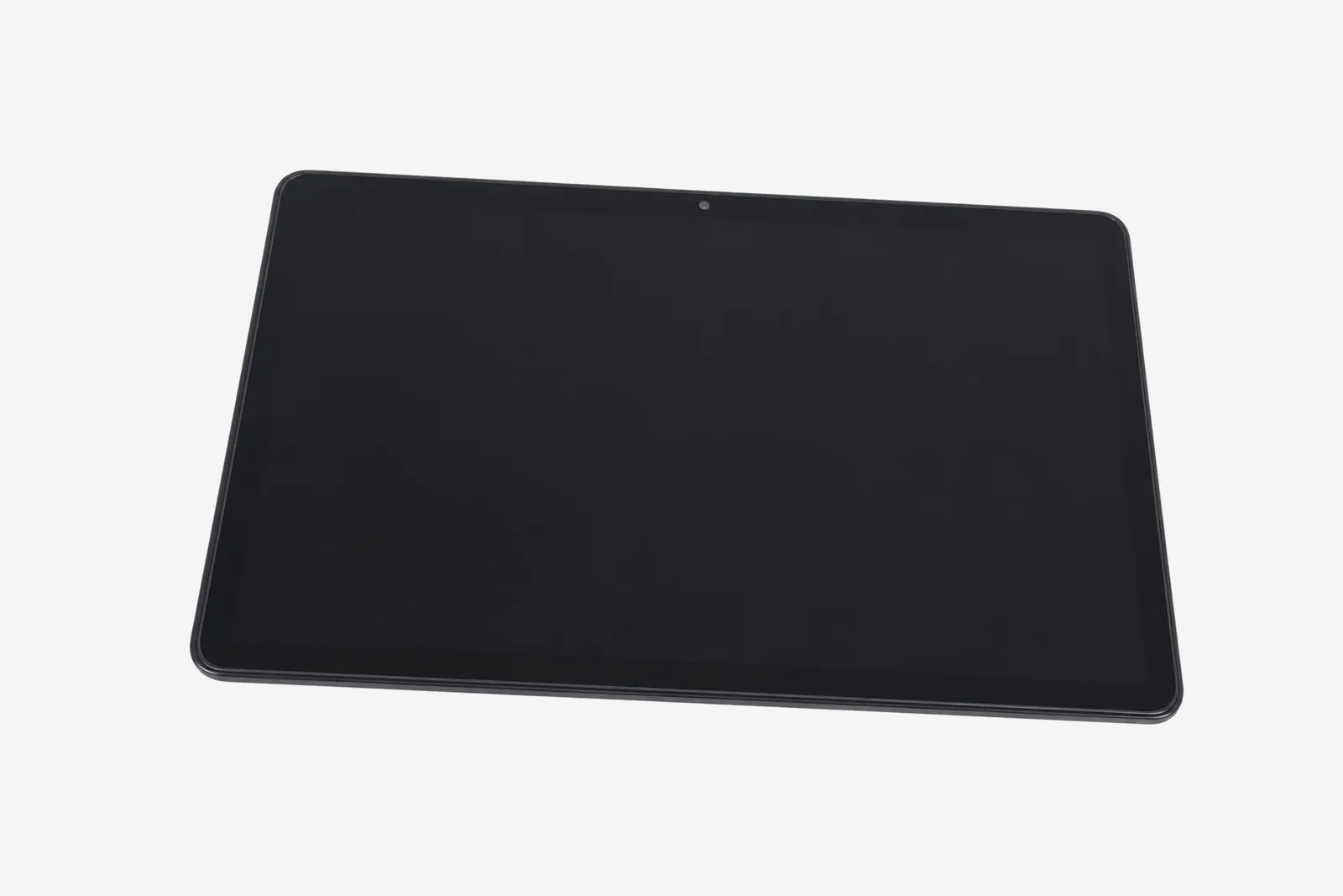 Freigestellte Vorderseite eines Samsung Galaxy Tab A9 mit dunklem Display im Querformat